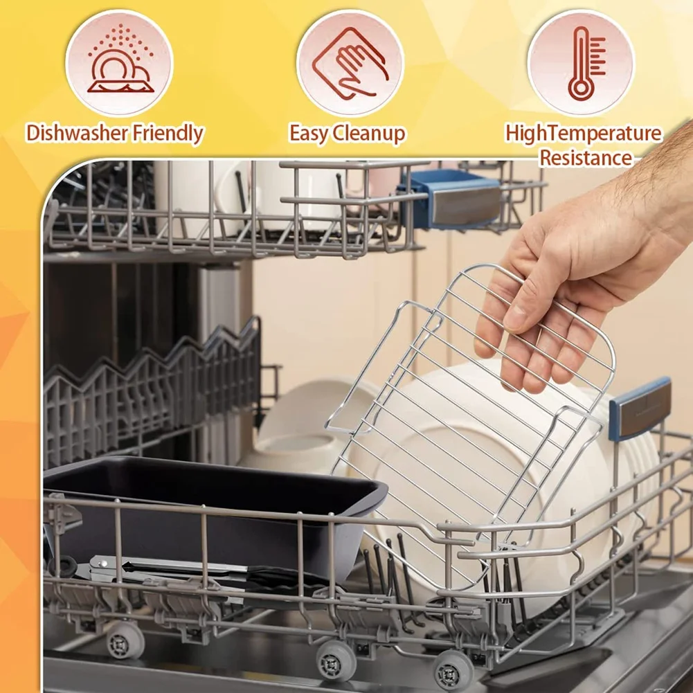 Rejilla para freidora de aire, rejilla de doble capa para freidora de aire, freidora de aire multiusos, rejilla para asar de acero inoxidable con 4 brochetas