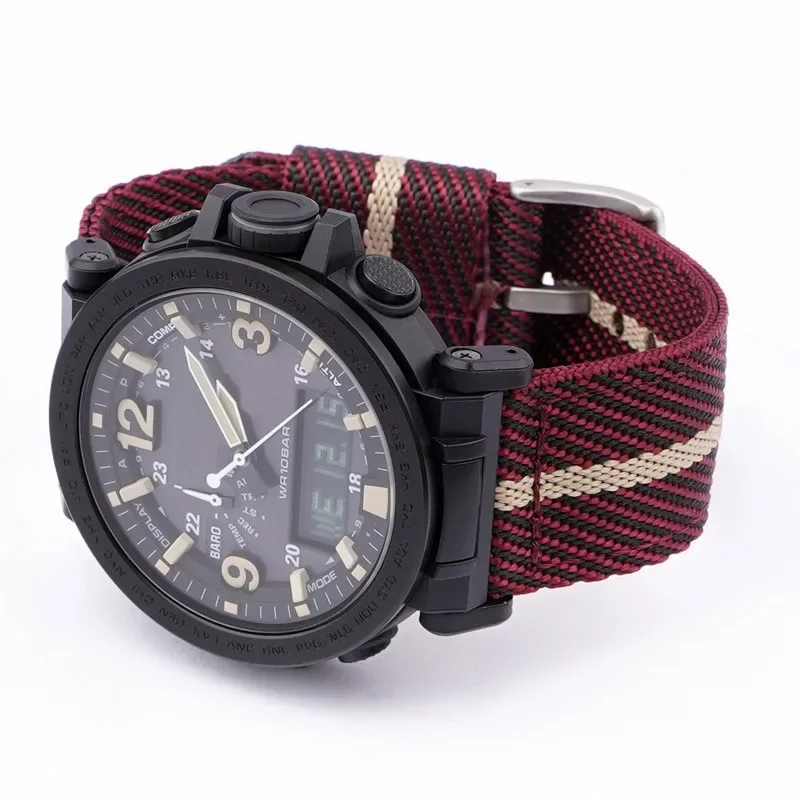 Nylon Canvas Strap for Casio PRW-6600 PRG-600YB PRG-650 GA-2000 Replace Men Army Sport Waterproof Watch Band Bracelet 24mm