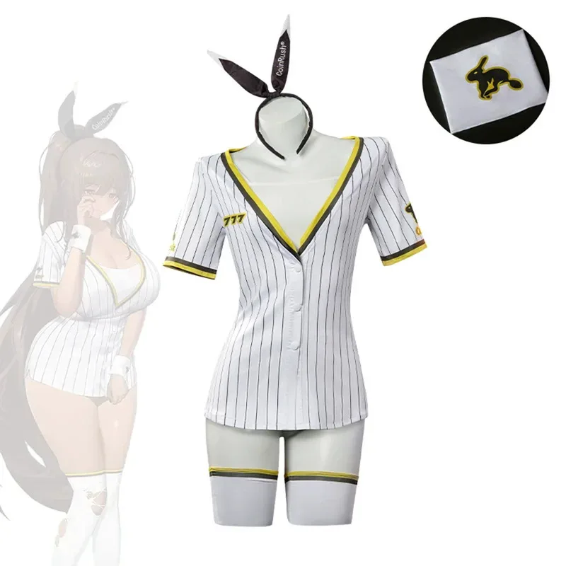 NIKKE آلهة النصر الأرنب الأسود نوير تأثيري حلي شعر مستعار مثير الرياضة نمط البدلة البيسبول جيرسي فستان للنساء هالوين