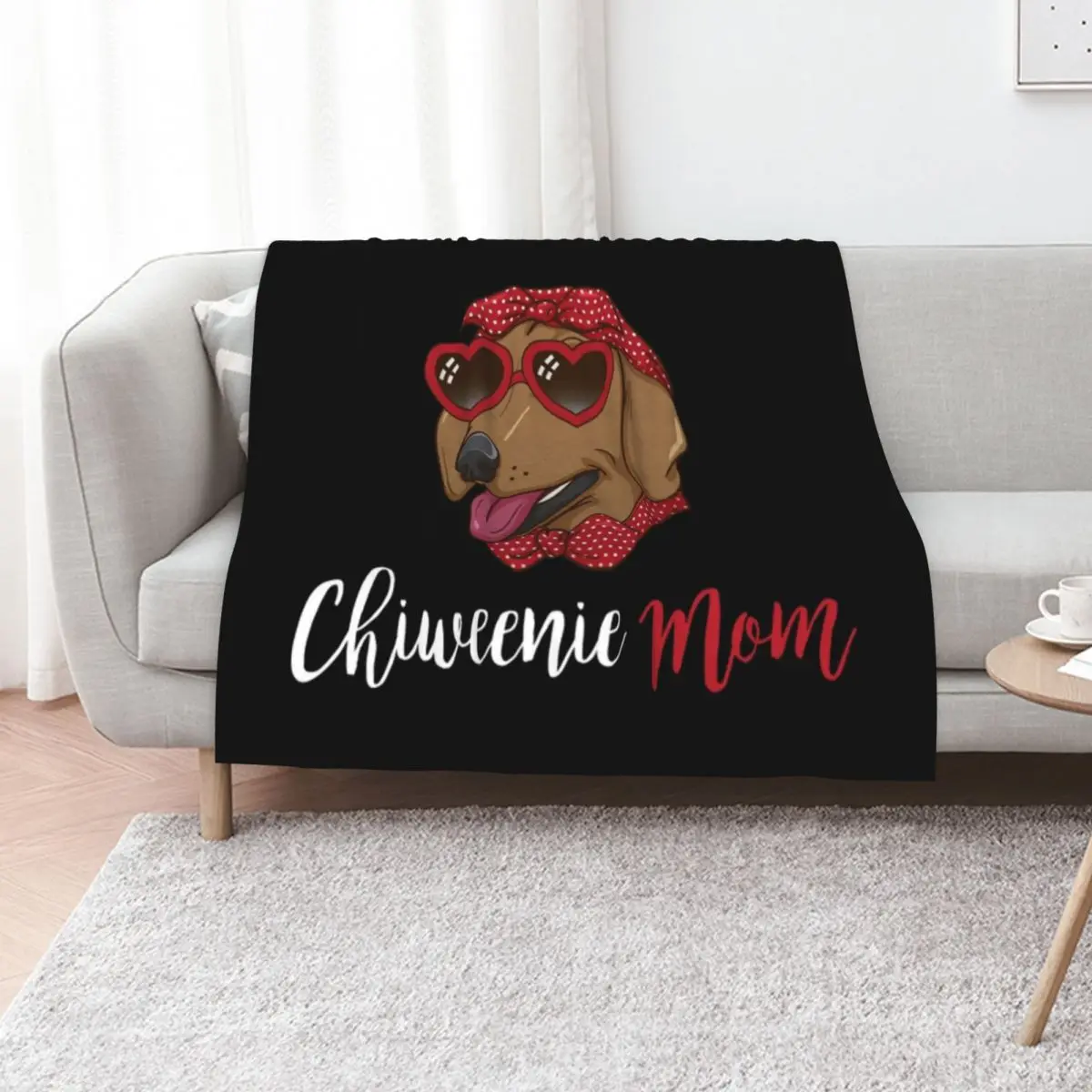 Chiweenie Mom Dog Lover Gift Women Dog Owner Chiweenie Throw Blanket Hairys Hairy heavy to sleep Plaid Blankets