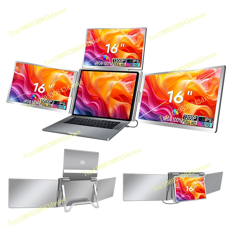 Fopo S788 16-Inch Quad Monitor IPS Panel Type C Interface Laptop Screen Extender