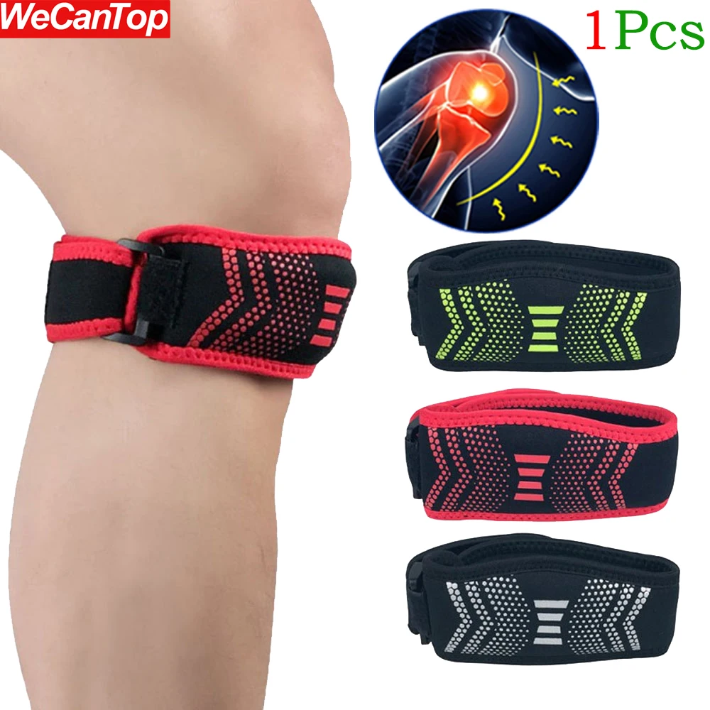 1Pcs Knee Support Patella Straps Fully Adjustable Tendon Brace Band Pad - Pain Relief for Running,Arthritis,Jumper,Tennis,Sports