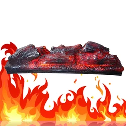 Simulation Firewood Flame Lamp Fake Charcoal Resin Artificial Electric Fireplace 3D LED Realistic Simulated Light Props Chimneys