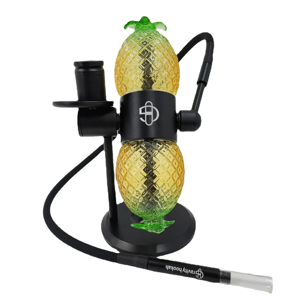 Pineapple Style Glass Gravity Smoking Pipe Arab Hookah Set with Tobacco Bowls Narghile Complete Water Pipes Smoke Accessories