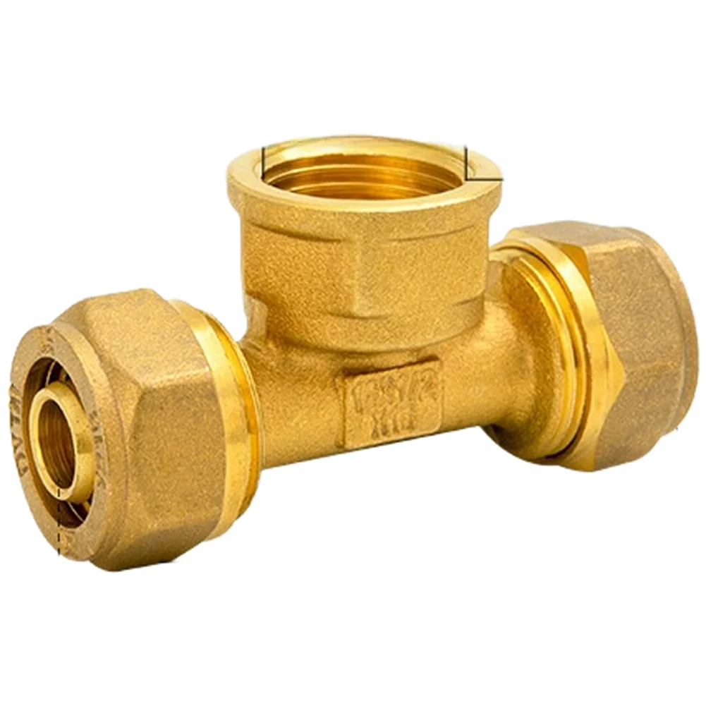 Aluminum Plastic Pipe Brass Tee Fitting H58 Copper Construction Precision Threads Brass Inner Thread Tee Fitting