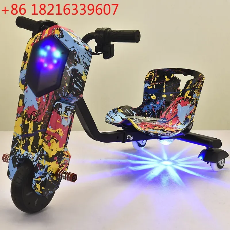 Mini Happy Drift Scooter Electric Three Wheeled Retractable Square Amusement Car for Kids and Adults Outdoor Fun Ride