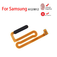 For Samsung A12 A125 M12S M127 Fingerprint Sensor Home Return Key Menu Button With Side Power On Off Flex