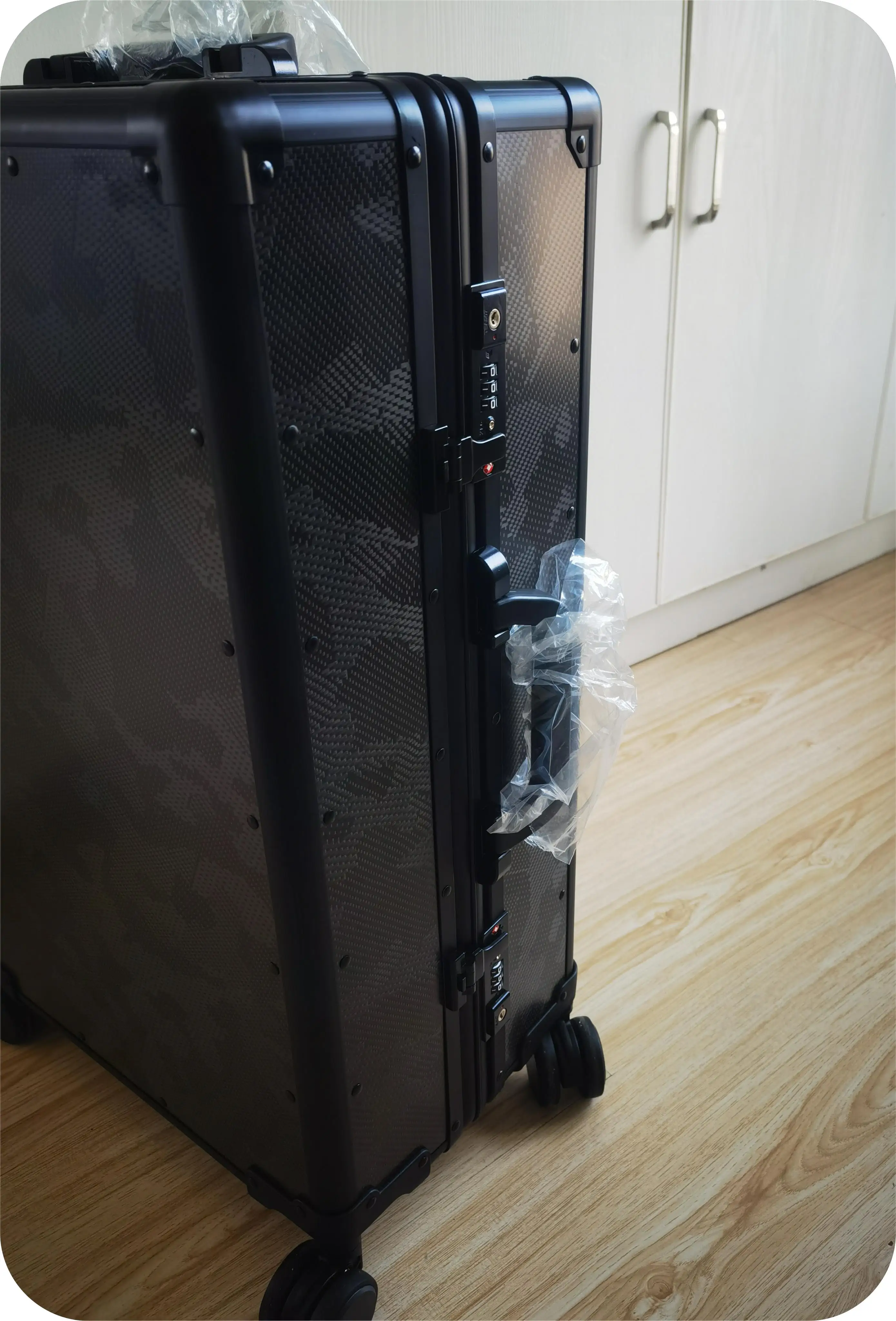 Carbon fiber jacquard smart cabin drawbar case, carry-on luggage, with USB charging hardware suitcase