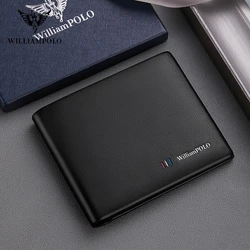 WILLIAMPOLO – portefeuilles en cuir de vache pour hommes, porte-cartes de bonne qualité, pochette pour couvrir passeport