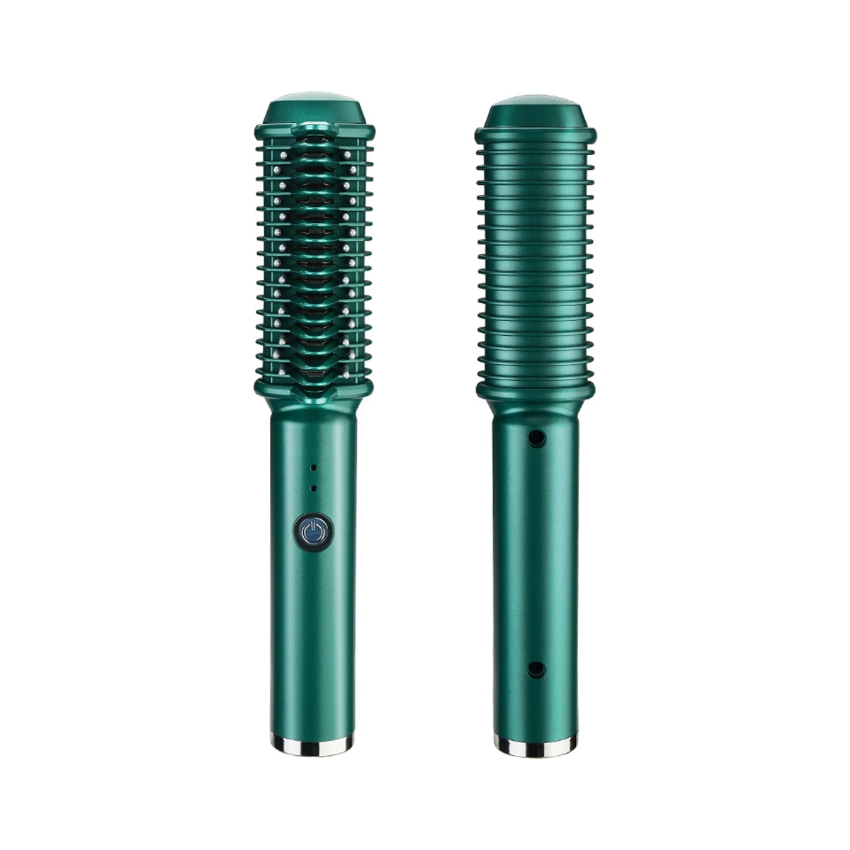 Portable Straightener, Adjust Temperature Straightening Tool Type C Travel Heat Straight Brush - Deep Green