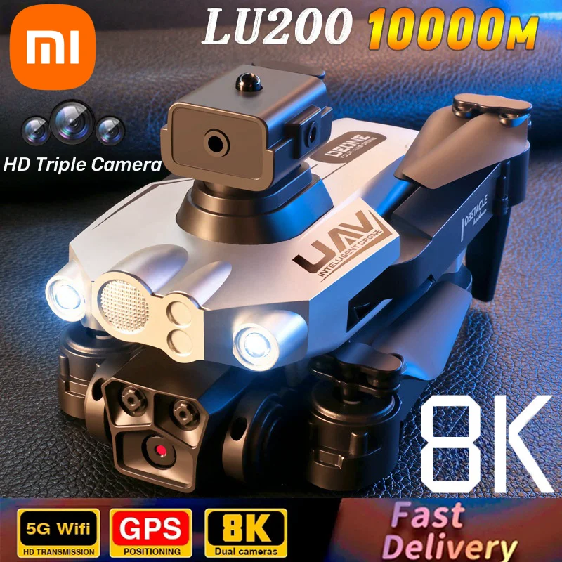 Xiaomi LU200 Pro RC Drone 8K GPS HD fotografia lotnicza potrójna kamera dookólne unikanie przeszkód bezszczotkowy dron 10000m