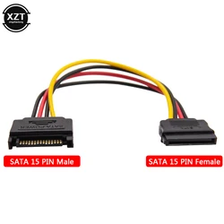 SATA 15pin Male to Female SATA Hard Disk Power Extension Extender Cabo Cord for PC HDD SSD Power Cables 20CM