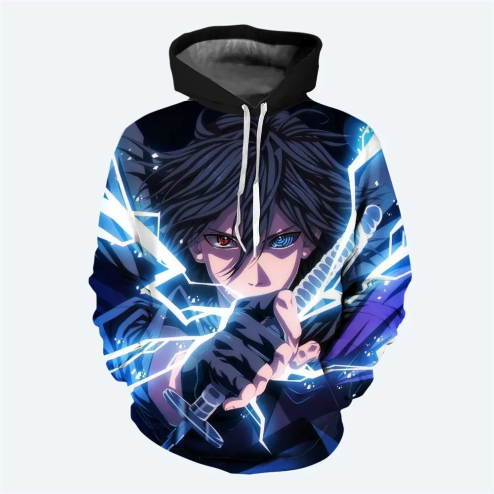 MINISO Men's Hoodie Uzumaki Naruto Boys and Girls Hoodie Oversized 3D Printed Pullover Sasuke Men's Hoodie Anime Men's Clothing