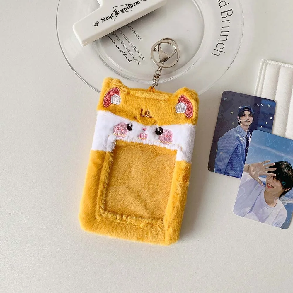 Korean Style Idol Cartoon Photocard Holder Cat Pig Yellow Duck Bear Card Sleeve Animal Card Cover Animals Ins Bus Card Holder