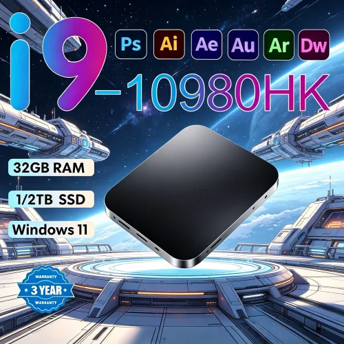 

Mini PC with Windows 11 pro Core I9 10980HK 32GB RAM 1TB 2TB SSD WiFi 6 BT5.2 4K HD Lively Gaming Durable Multi-Functional