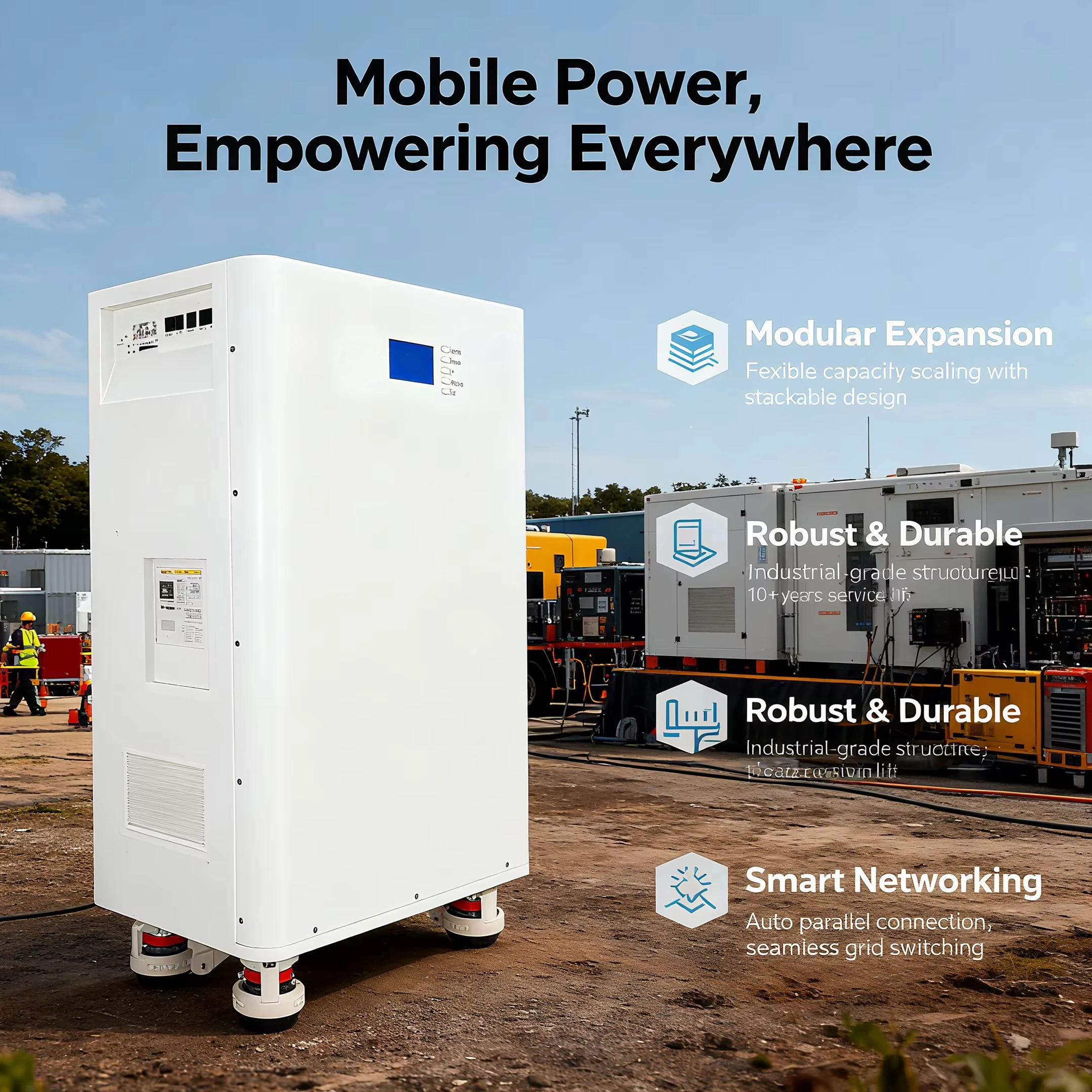 100AH 5kWh LiFePO4 Battery with 6000-Cycle Life for Hybrid Grid Solar &  Energy Storage (All-In-One System)
