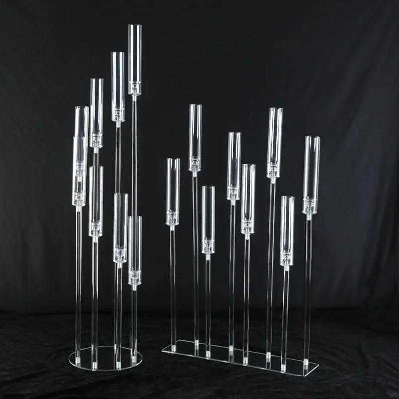 

Acrylic Candle Holders for Home Decor, Centerpiece Candelabra, Candle Holders, Wedding Decoration, 5 CPS, 10CPS