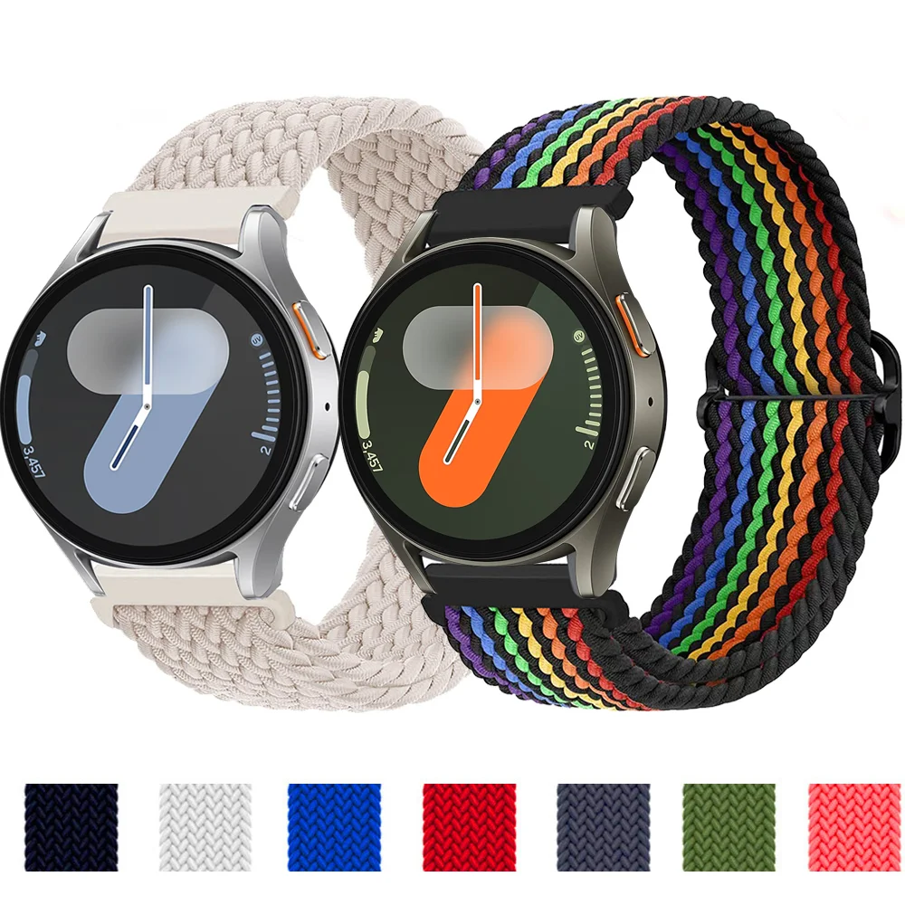 

20mm 22mm Strap For Samsung Galaxy Watch 7 FE 6 4 Classic 40mm 44mm/5 pro 46mm Braided Solo bracelet Huawei watch GT 2e pro band