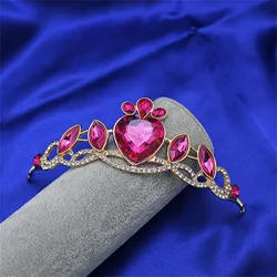 Little Princess Diadem for Girls Birthday Party Sparkly Rhinestone Tiaras and Crowns Purple Colorful Crystal Headbands for Kids