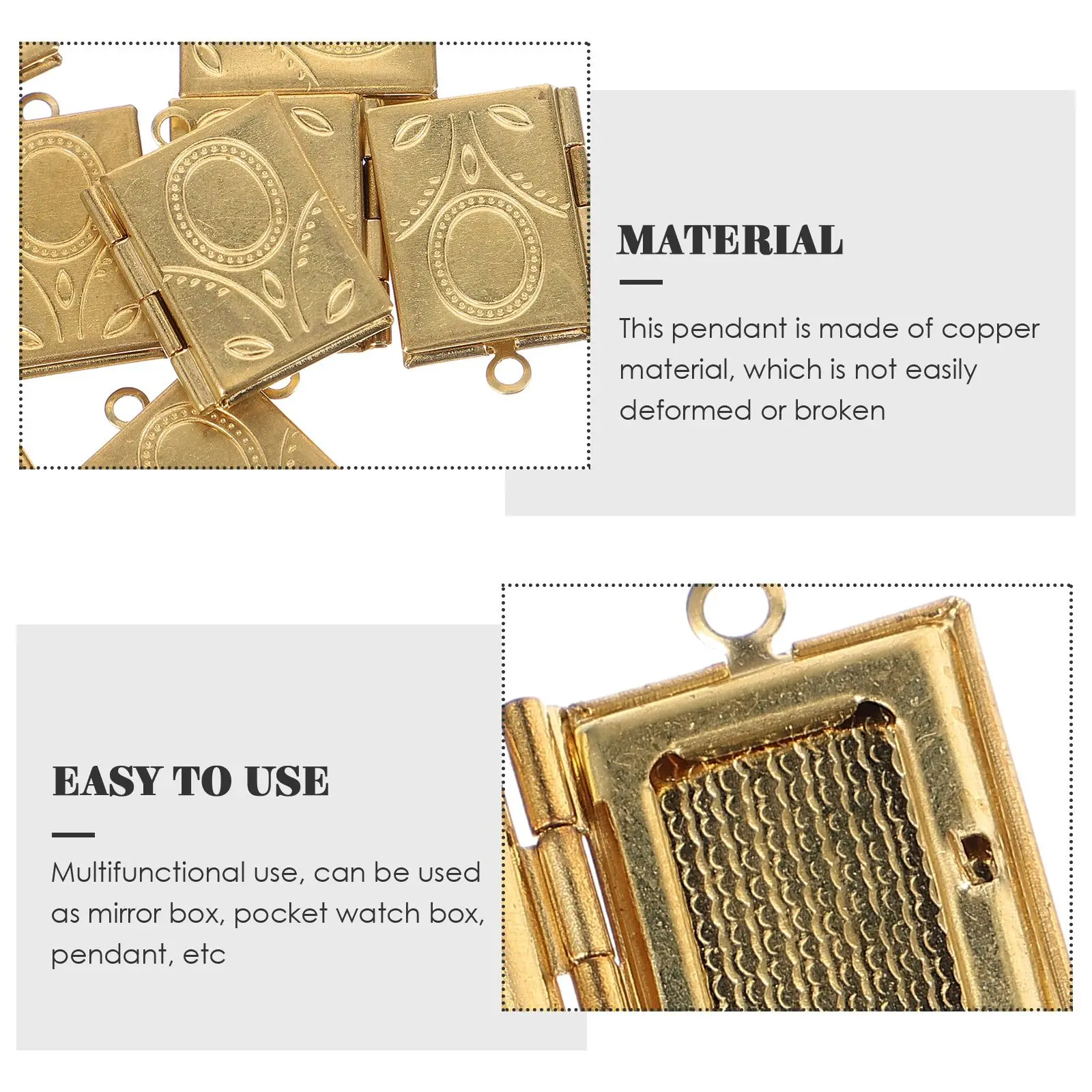 10 Pcs Book Key Accessory Photo Charms for Jewelry Making Locket Pendant