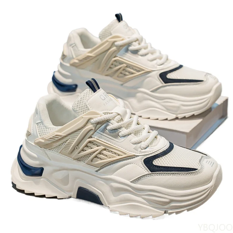 Nova primavera outono minimalista anti deslizamento sapatos de sola grossa casual confortável sapatos masculinos moda versátil tênis