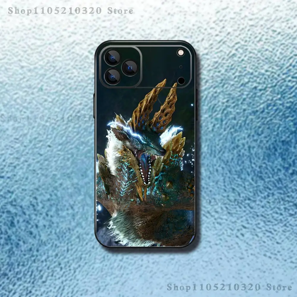 حافظة هاتف Monster Z-Zinogre Hunter لهاتف iPhone 17,16,15,14,13,12,11,Pro,Max,Plus,E,SE4,Air,Mini Black Soft Funda #3