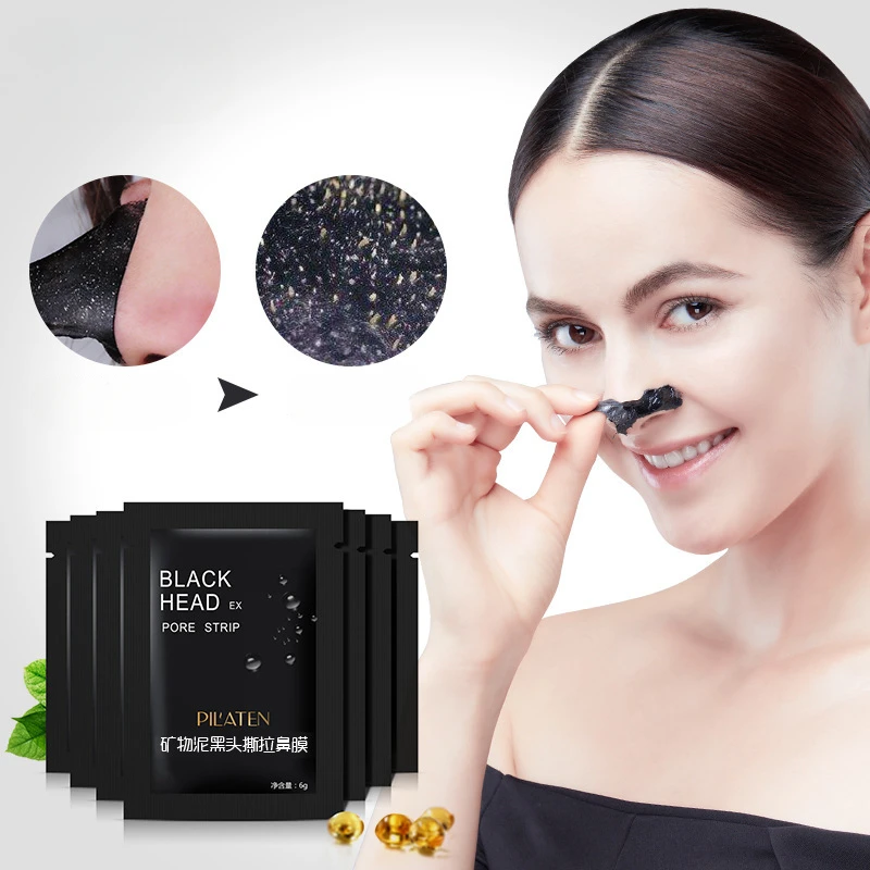 5 bags PILATEN Nose Mask Removedor De Cravo Black Mask Blackhead Remover Acne Mask Beauty Deep Cleansing Black Head