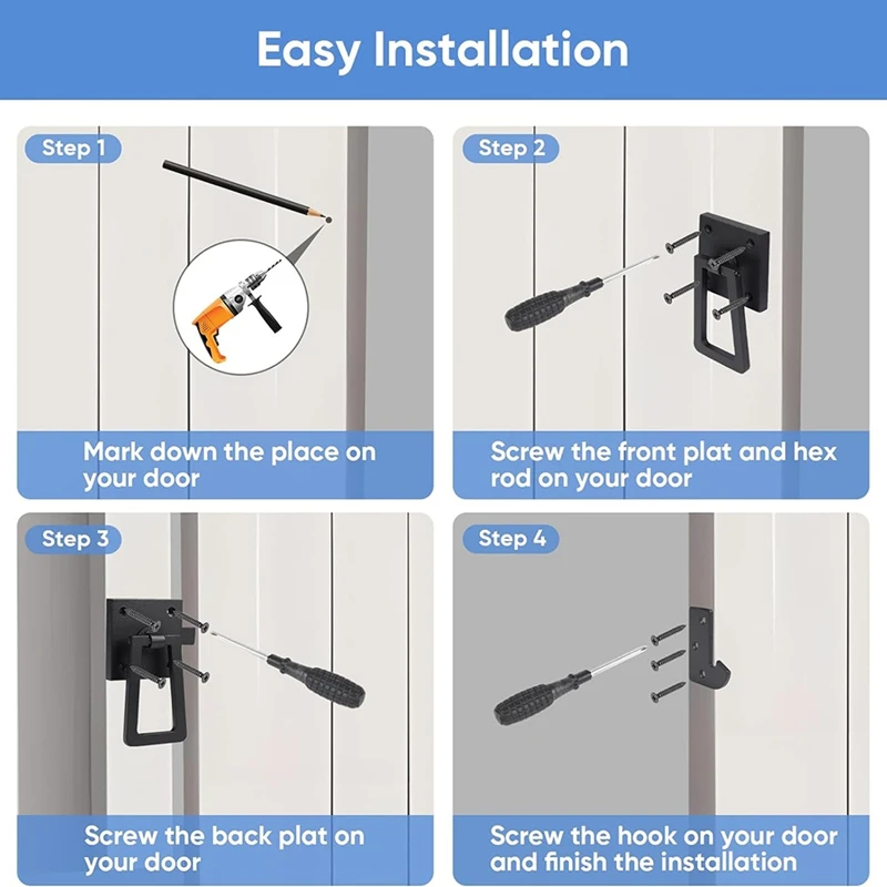 Heavy Duty Gate Latch, Double Side Gate Latches, Matte Black Fence Latch, Garden Door Latch, Pool Gate Latch