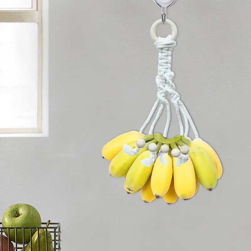 Banana Rope Hanger Stylish Hanging Banana Holder Stand Non-slip Banana Hanger Boho Home Decor Fruits Rack Kitchen Storage Stand