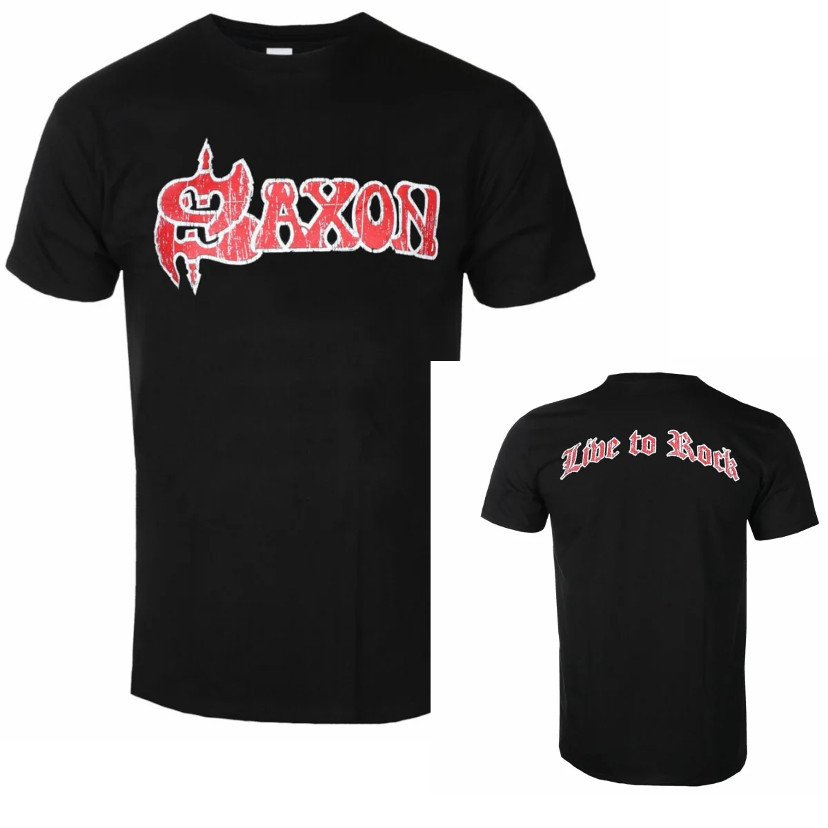 Saxon Band Graphic Cotton T-shirt Unisex Short Sleeve Fashion Brand Tee Luxury Casual Vintage Tees