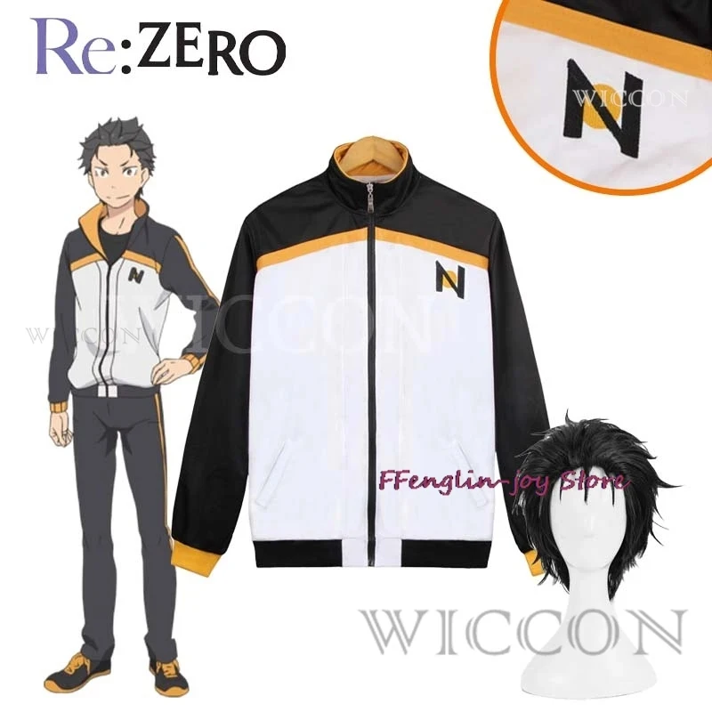 

❤2026★ Anime Life in A Different World From Zero Natsuki Subaru Cosplay Costume Wig Sportswear Hoodies Man Leisure Daily Suit❤