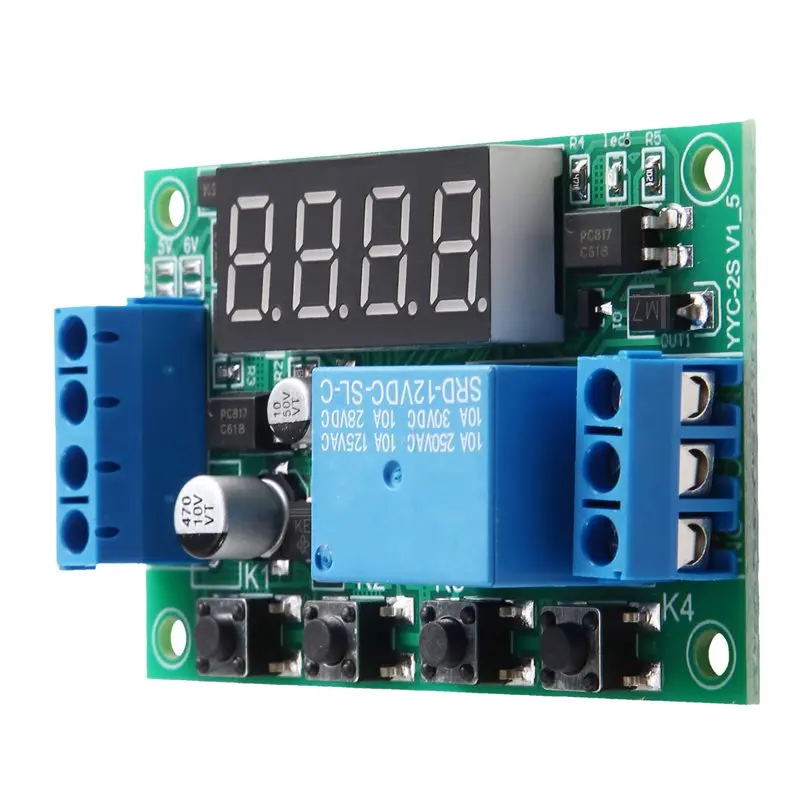 DTEN-DC 5V 12V 24V Delay Time Relay Control Switch Module Timing Cycle Power-Off Signal Triggers Embedded Direct AC