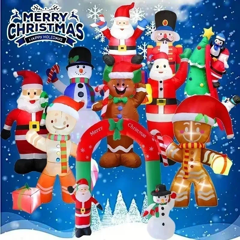 Christmas Decorations Inflatable Model Built-in LED Lights Inflated Toys Ornament Xmas Party New Year Garden Yard Outdoor Decor