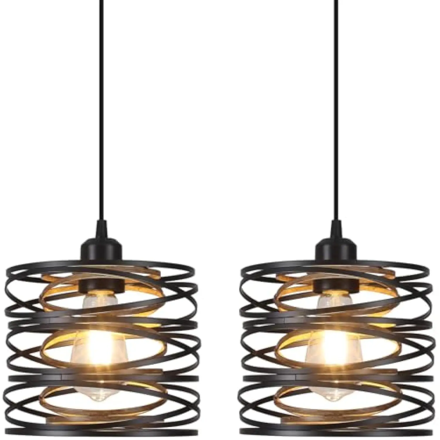 

Pendant Lights Kitchen Island - Metal Hanging Light Fixtures Wood Farmhouse Pendant Lighting for Dining Room Bedroom Bar Office