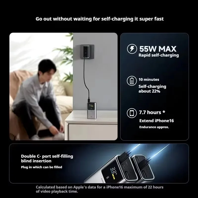 CUKTECH 10 Mini Power Bank 55W MAX 10000mAh High-Capacity Digital Display Power Bank Portable Fast Charging Chargers Original