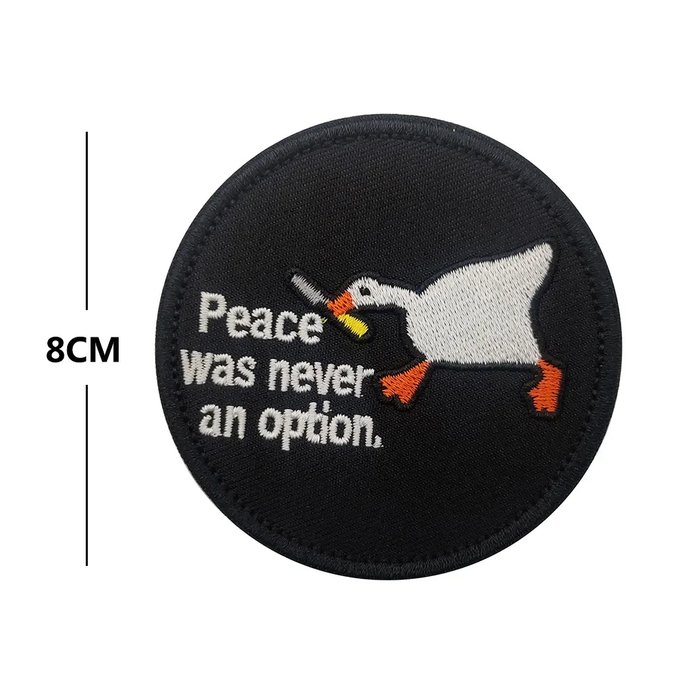 Cute Cartoon Animal  Embroidery Patches Cat with Knife Duck Goose Frog Sticker Tactical Accessory Morale Badges Hook&Loop Patch