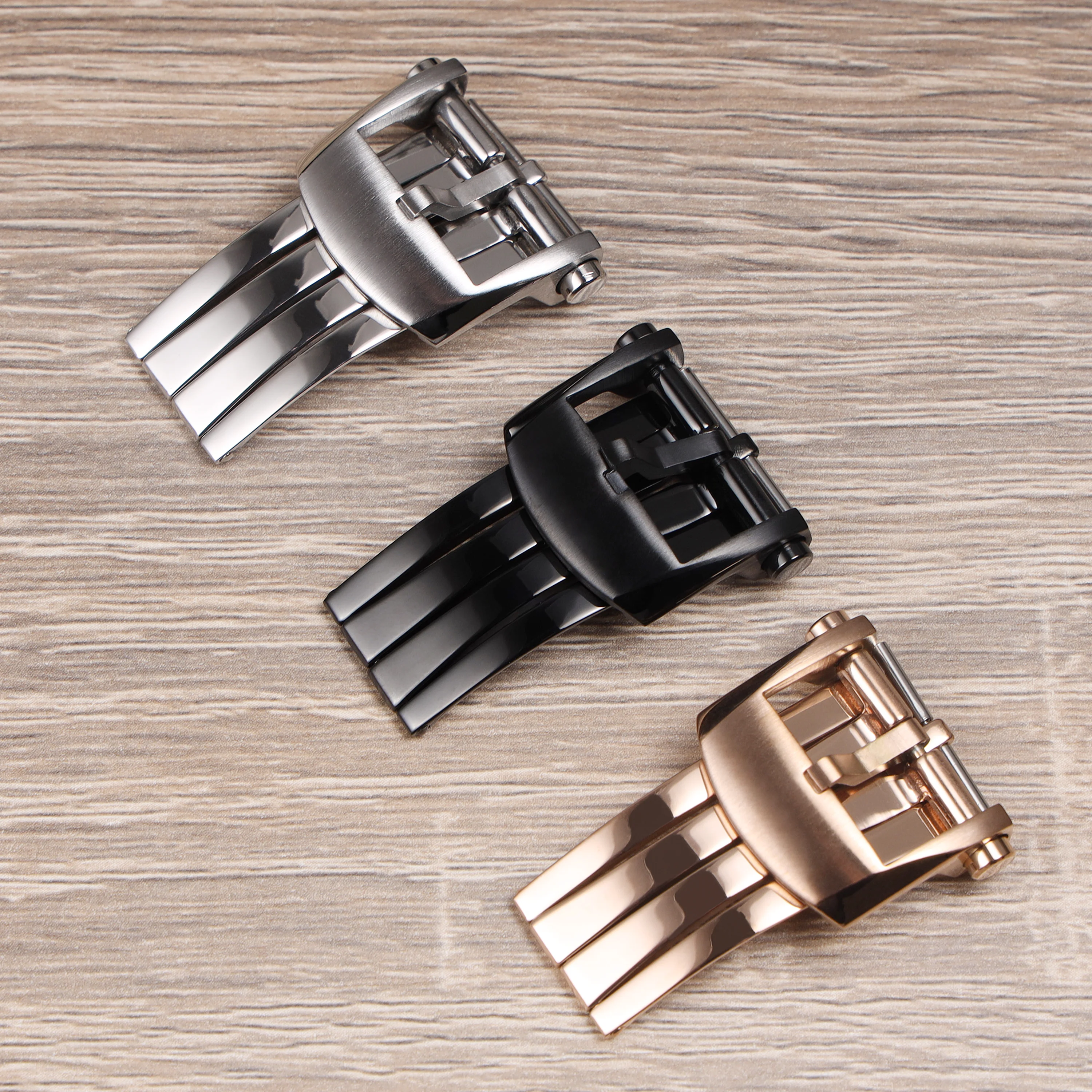 

22 18 20mm silver black rose gold solid stainless steel deployment watch clasp for Breitling metal folding buckle accessory