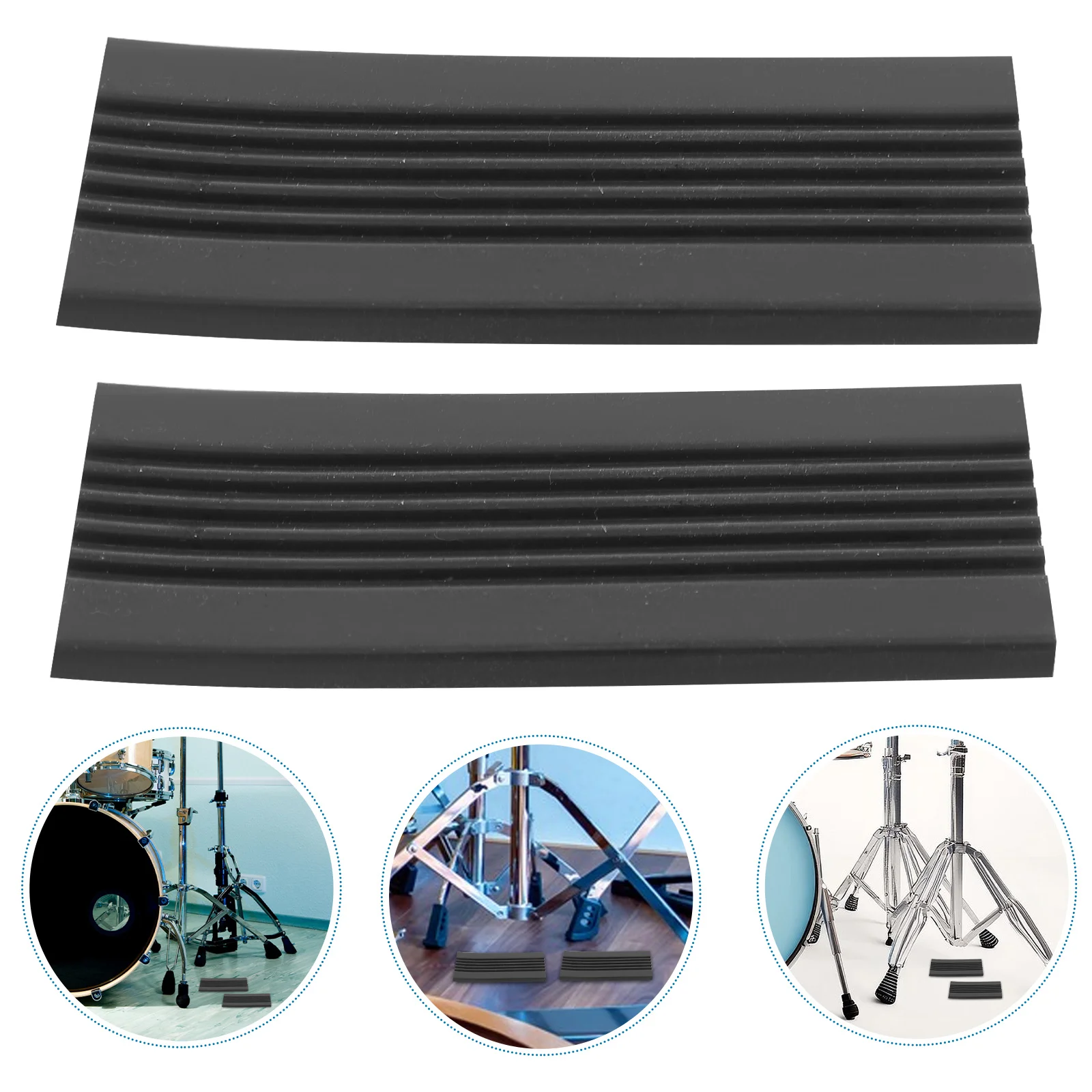

1 Pair Drum Pedal Guard Non-Slip Silicone Mat Bass Instrument Pads Durable Reliable Accessories Floor Protection Pad Set