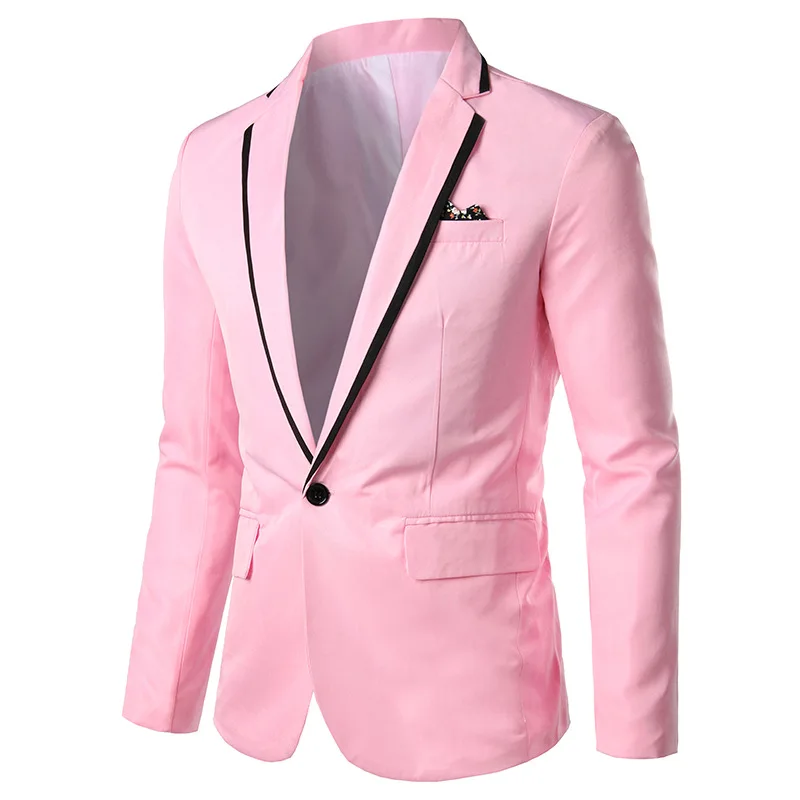 J91 New Men's Long Sleeve Slim Fit Casual Suit Dress Jacket Solid Color