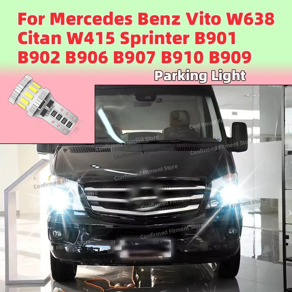 

2 шт. автомобильные светодиодные лампы парковки T10 Canbus для Mercedes Benz Vito W638 Citan W415 Sprinter B901 B902 B906 B907 B910 B909