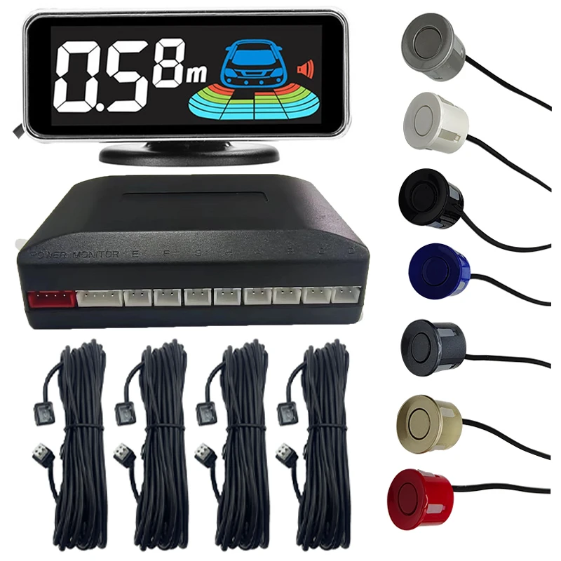 Multiple Radar Parking Sensor Kit Backlight Parktronic LED Display System Backup Monitor Detector Assistant