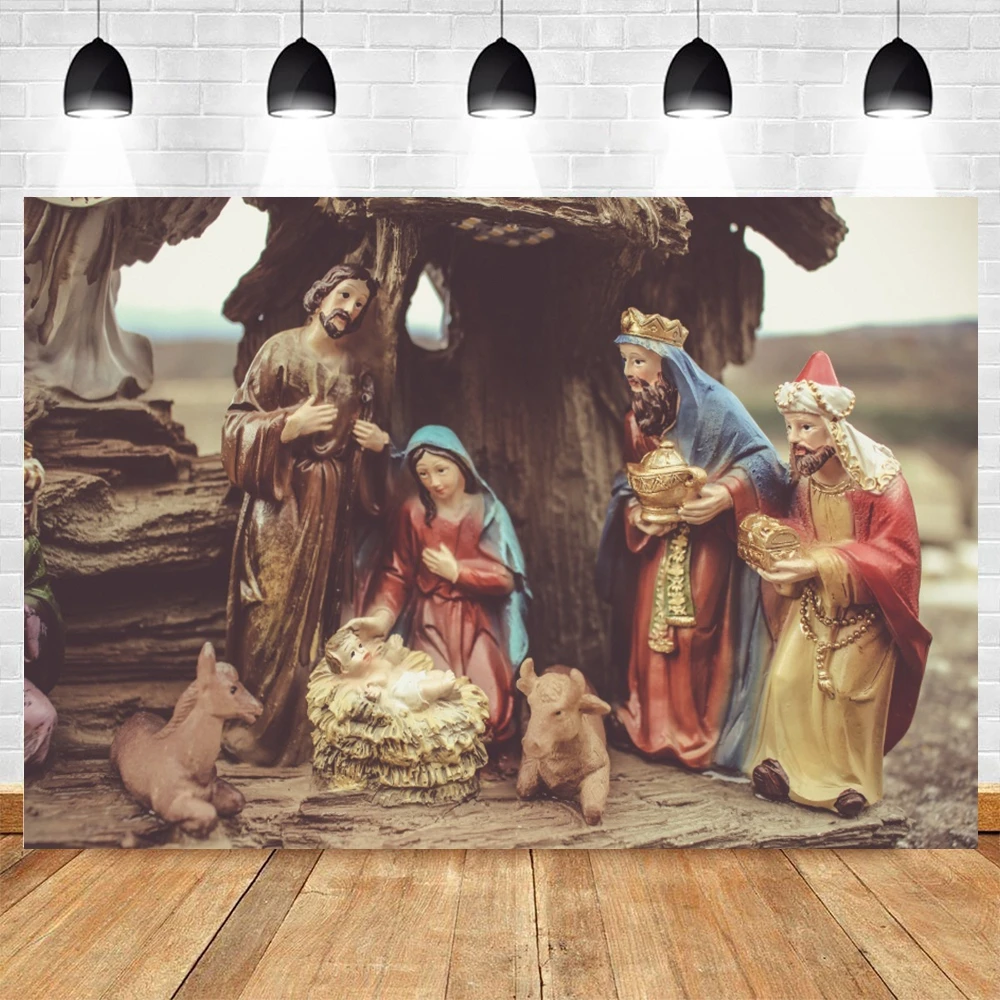 Nativity Scene Backdrop Christmas Photography Birth Of Jesus Christian Photo Background Photozone Photophone Shoot Booth Poster