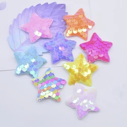 32Pcs Glitter Seaquins Star Appliques for DIY Headwear Hair Clips Bow Decor Clothes Hat Shoes Sewing Patches