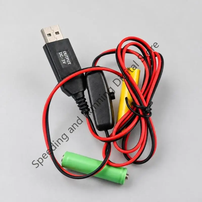 100/200CM USB to 1.5V 3V AA/AAA Dummy Battery Power Cable LR03/LR06 Battery Cable For Electronic Toy Remote Control