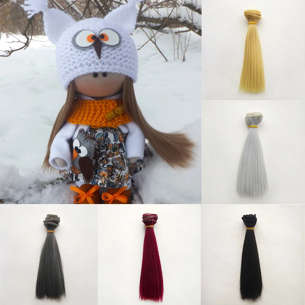 

15CM Straight Hair Extensions for BJD, SD, Blyth, American Dolls Heat Resistant Fiber Hair Wefts Doll Accessories DIY Wigs