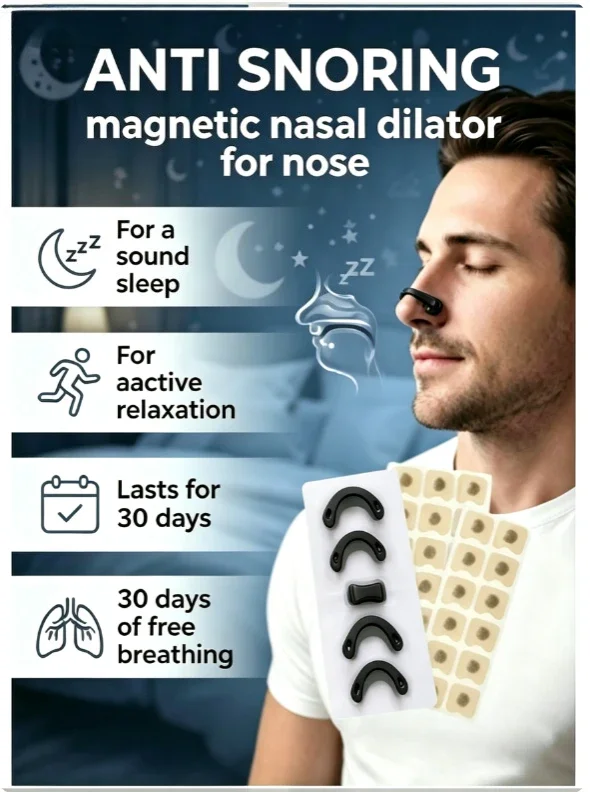 Comfort Breathing Nasal Dilator Strips Set, Unisex For Night Sleep, Home Care Kit, Easy Daily Nose Support