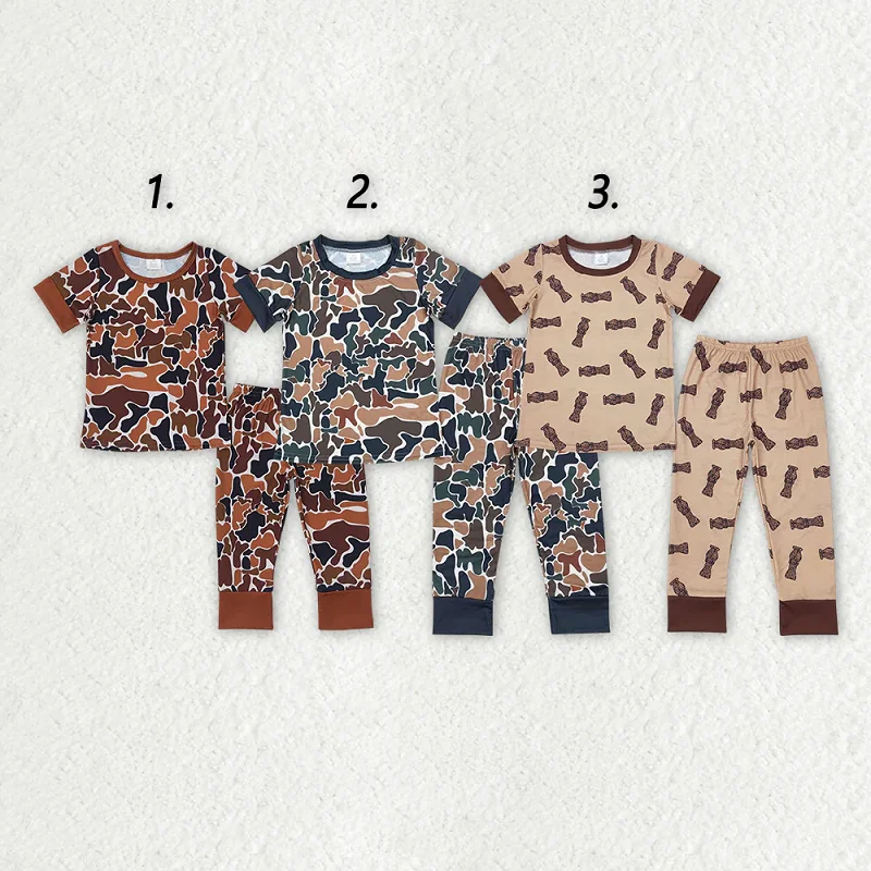 

Sibling Baby Boys Camouflage Hunting Bamboo Shirt Pants Pajamas Clothes Sets