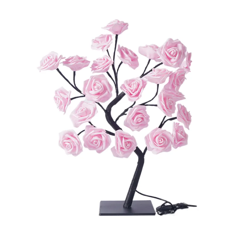 LED desk lamp rose flower tree Mood light for bedroom bedside dining table kitchen decoration Holiday Gift/Night Light USB plug