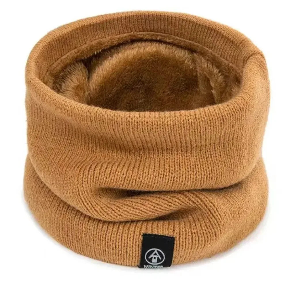 Cashmere Winter Ring Scarf Plush Warm Women Men Knit Full Face Mask Neck Scarves Warmer Bufanda Thick Fleece-lined Muffler