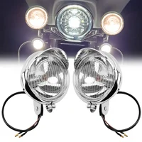 Luces antiniebla universales cromadas para motocicleta, faro delantero DC12V para Harley Bobber Chopper Cruisers Touring personalizado, 2 uds.